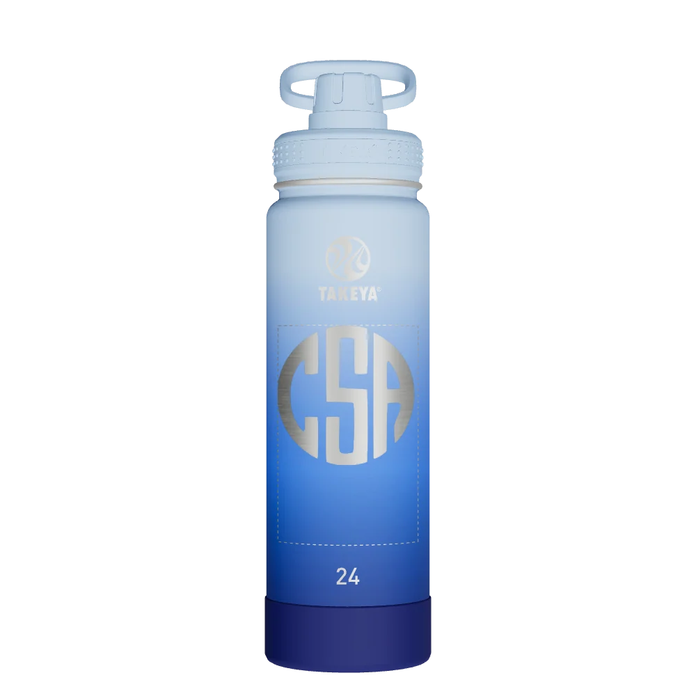Takeya Actives Water Bottle With Spout Lid - 24oz Pacific Blue