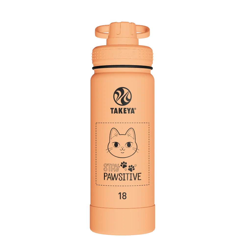Takeya Actives Water Bottle With Spout Lid - 18oz Tart Orange - Model 51074-TAKEYA-ACTIVES-WATER-BOTTLE-WITH-SPOUT-LID-CUSTOMIZED-220-18OZ-TART-ORANGE