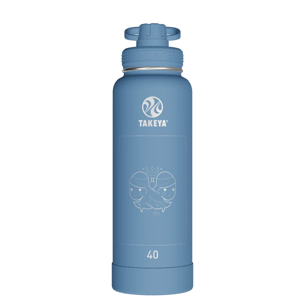 Takeya Actives Water Bottle With Spout Lid - 40oz Bluestone - Model 52001-TAKEYA-ACTIVES-WATER-BOTTLE-WITH-SPOUT-LID-CUSTOMIZED-224-40OZ-BLUESTONE
