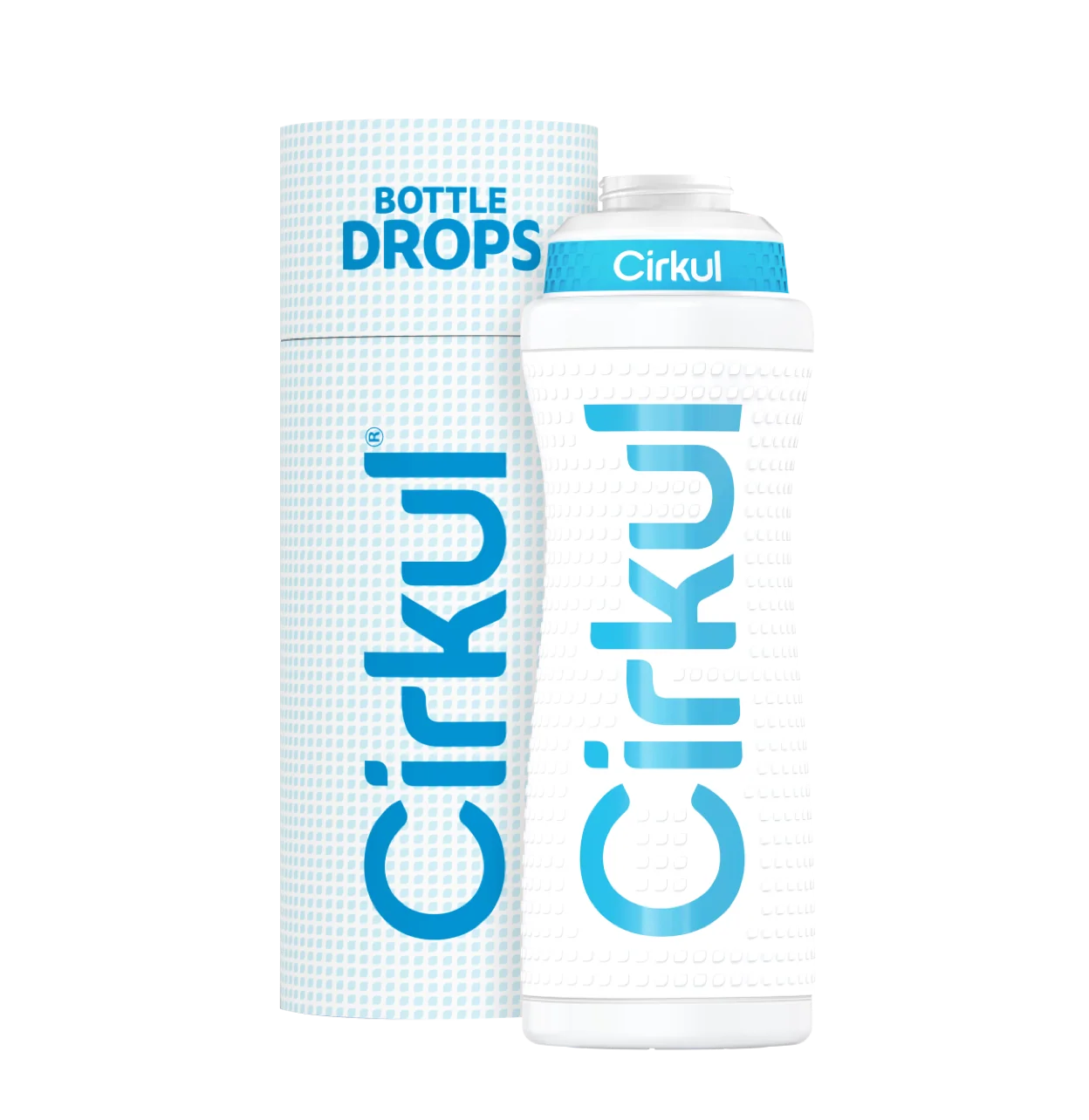 Cirkul Limited Edition: 22oz. White Grip Stainless Steel Bottle & Sport Lid