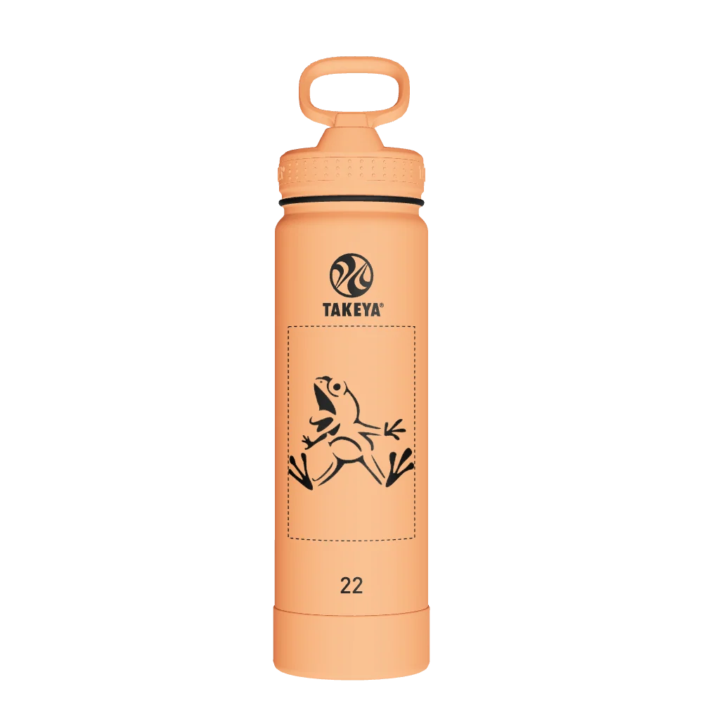 Takeya Actives Water Bottle With Straw Lid - 22oz Tart Orange - Model 52299-TAKEYA-ACTIVES-WATER-BOTTLE-WITH-STRAW-LID-CUSTOMIZED-170-22OZ-TART-ORANGE