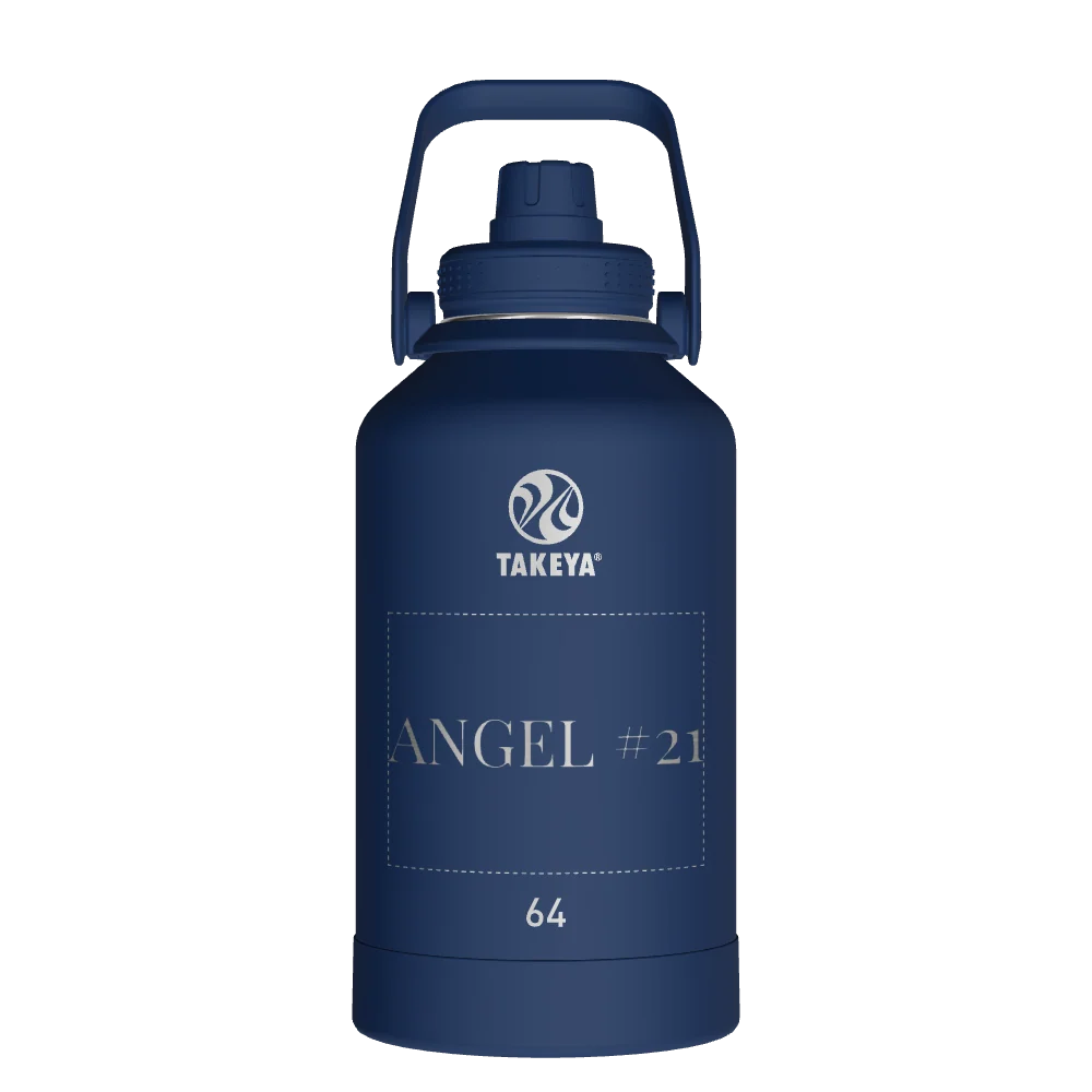 Takeya Actives Water Bottle With Spout Lid - 64oz Midnight - Model 51114-TAKEYA-ACTIVES-WATER-BOTTLE-WITH-SPOUT-LID-CUSTOMIZED-33-64OZ-MIDNIGHT