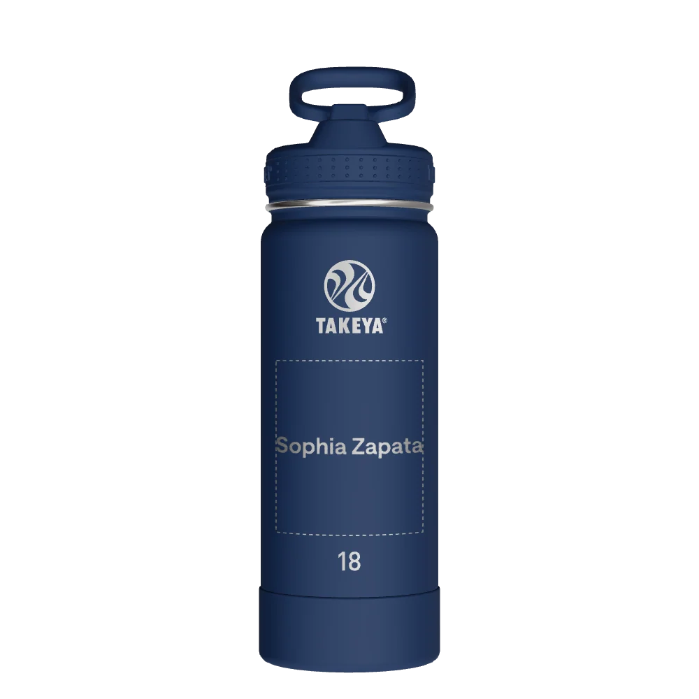 Takeya Actives Water Bottle With Straw Lid - 18oz Midnight - Model 51219-TAKEYA-ACTIVES-WATER-BOTTLE-WITH-STRAW-LID-CUSTOMIZED-114-18OZ-MIDNIGHT