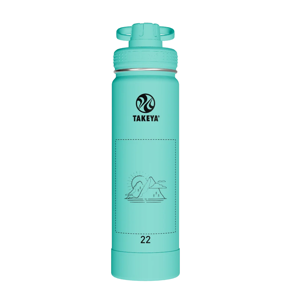 Takeya Actives Water Bottle With Spout Lid - 22oz Teal - Model 50301-TAKEYA-ACTIVES-WATER-BOTTLE-WITH-SPOUT-LID-CUSTOMIZED-425-22OZ-TEAL