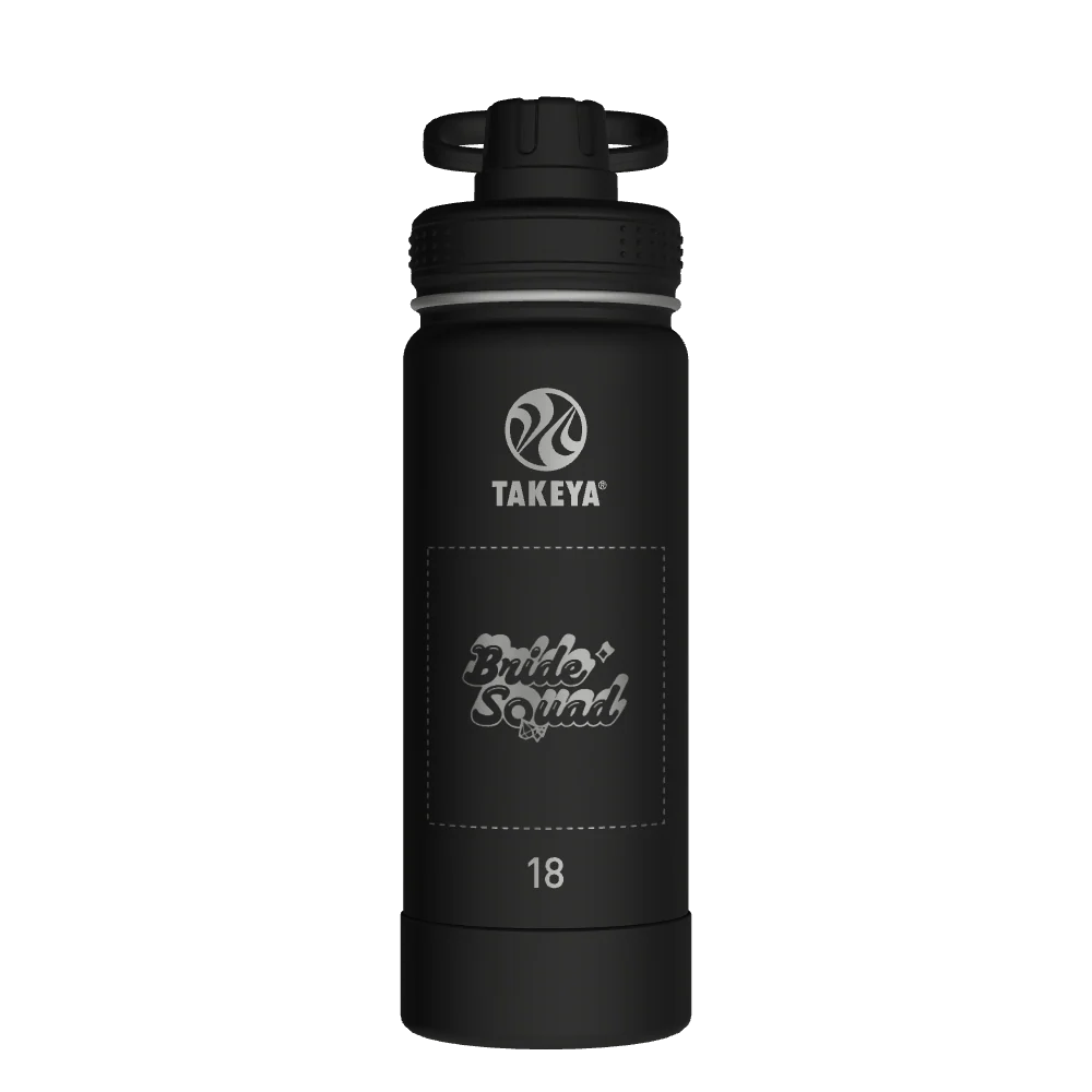 Takeya Actives Water Bottle With Spout Lid - 18oz Onyx