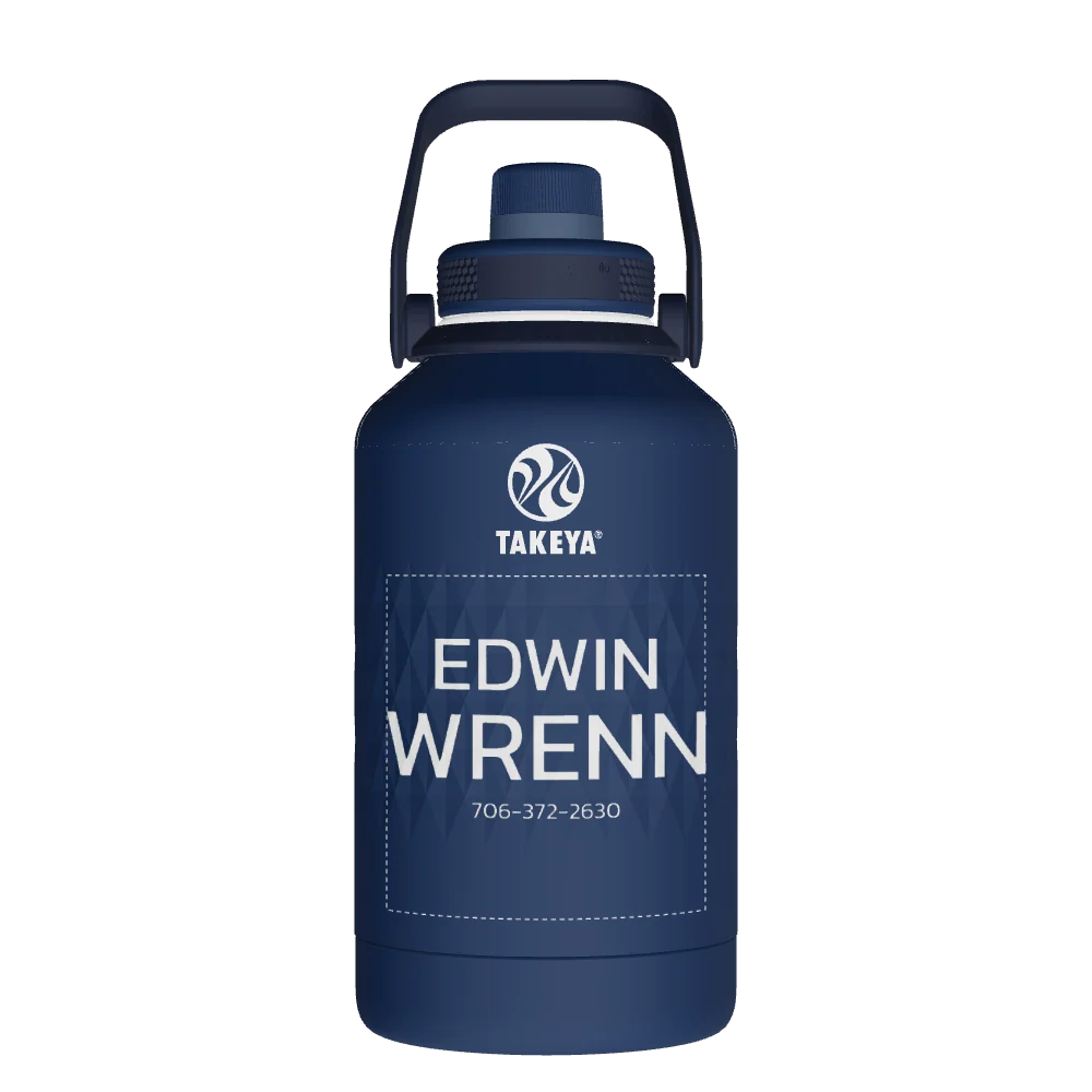 Takeya Sport Water Bottle - 64oz Indigo Spout - Model 51364-TAKEYA-SPORT-WATER-BOTTLE-CUSTOMIZED-125-64OZ-INDIGO-SPOUT