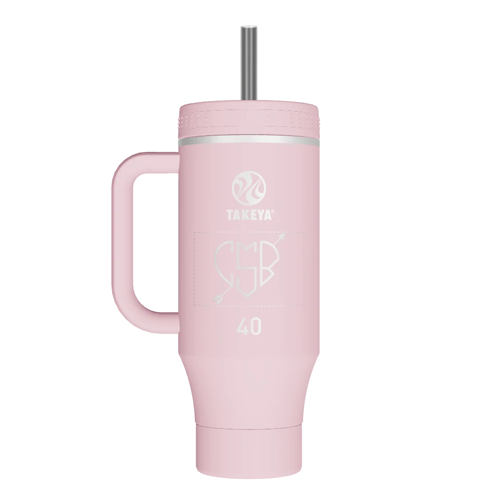 Takeya Straw Tumbler With Handle - 40oz Blush - Model 52488-TAKEYA-STRAW-TUMBLER-WITH-HANDLE-CUSTOMIZED-31-40OZ-BLUSH