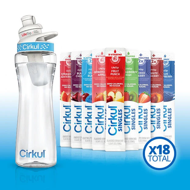 Cirkul 22oz. Plastic Bottle & GoSip® Black Cherry