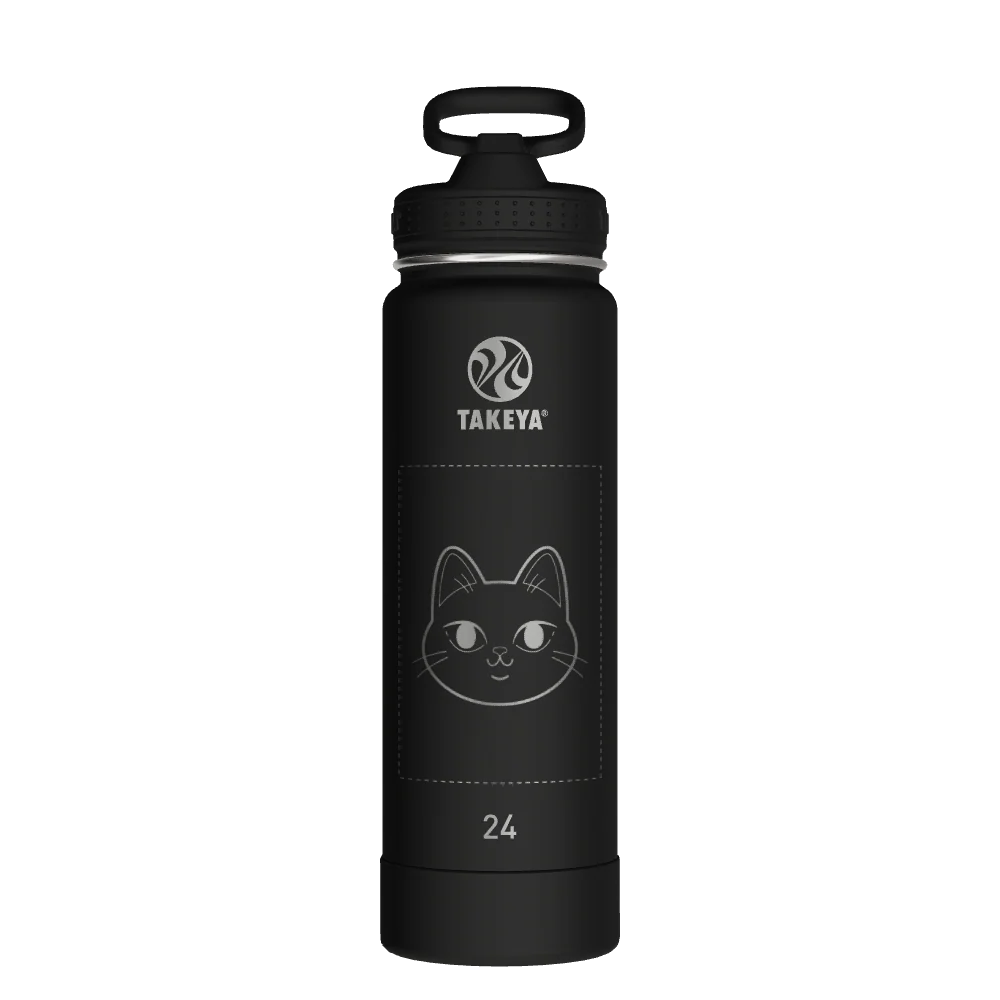 Takeya Actives Water Bottle With Straw Lid - 24oz Onyx - Model 51224-TAKEYA-ACTIVES-WATER-BOTTLE-WITH-STRAW-LID-CUSTOMIZED-69-24OZ-ONYX