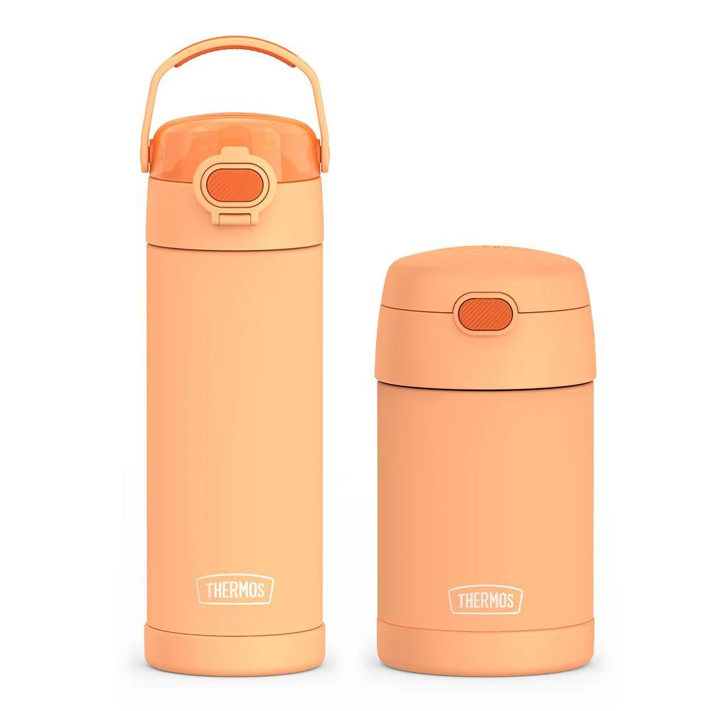 THERMOS 16oz FUNtainer® Water Bottle with Locking Lid & Food Jar Bundle - Neon Orange