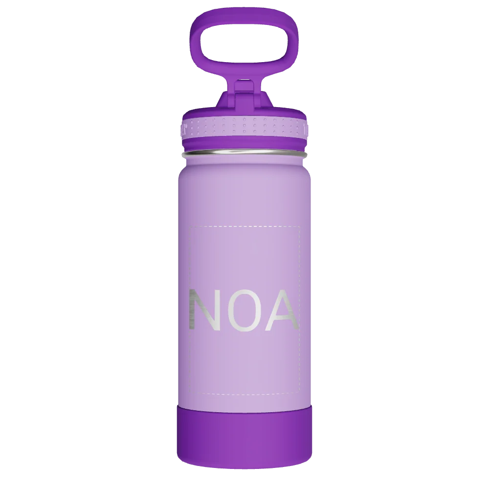 Takeya Actives Kids Water Bottle With Straw Lid - 16oz Lilac/Ultraviolet - Model 52403-TAKEYA-ACTIVES-KIDS-WATER-BOTTLE-WITH-STRAW-LID-CUSTOMIZED-34-16OZ-LILAC-ULTRAVIOLET