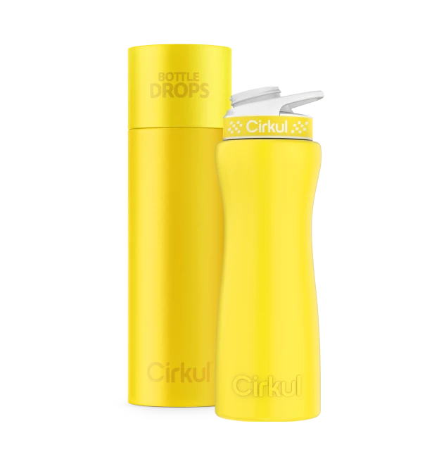 Cirkul Limited Edition: 22oz. Matte Yellow Stainless Steel Bottle & Lid