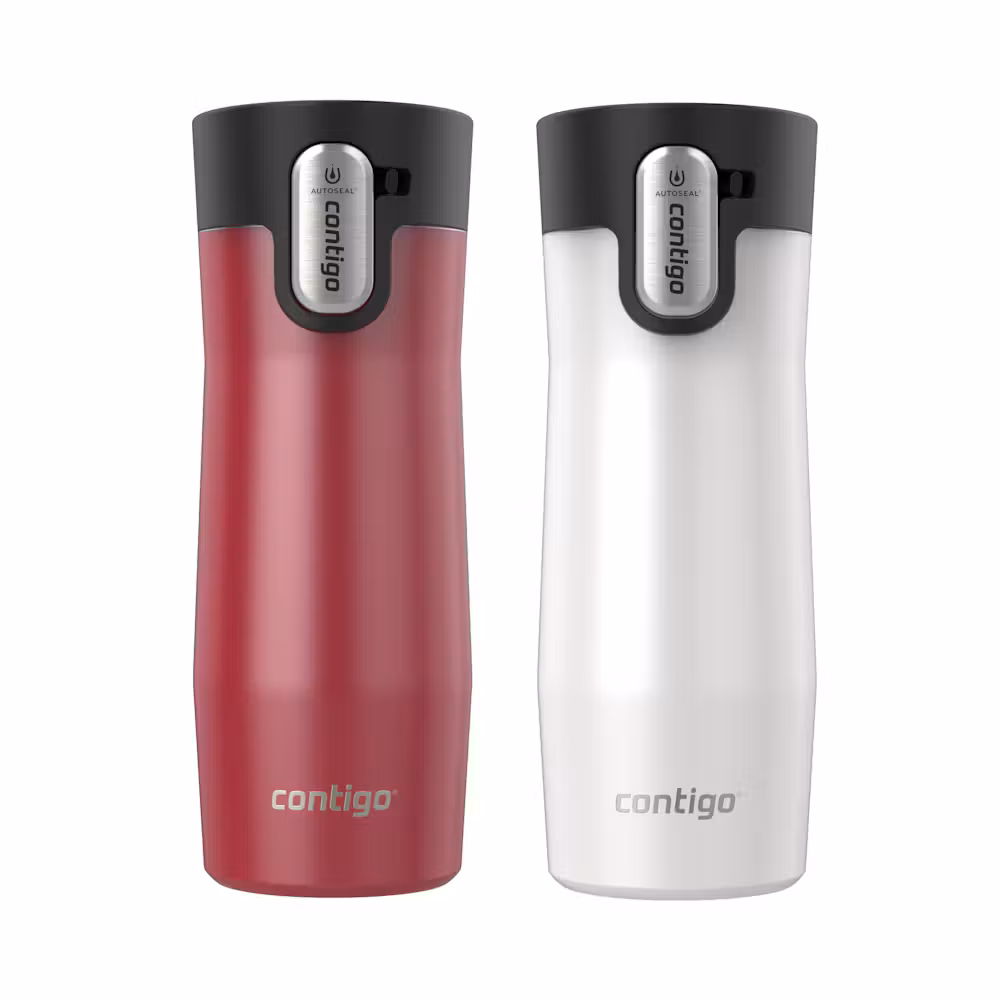 Contigo AUTOSEAL® West Loop Vacuum-Insulated Stainless Steel Travel Mug with Easy-Clean Lid, 16 oz, 2-Pack