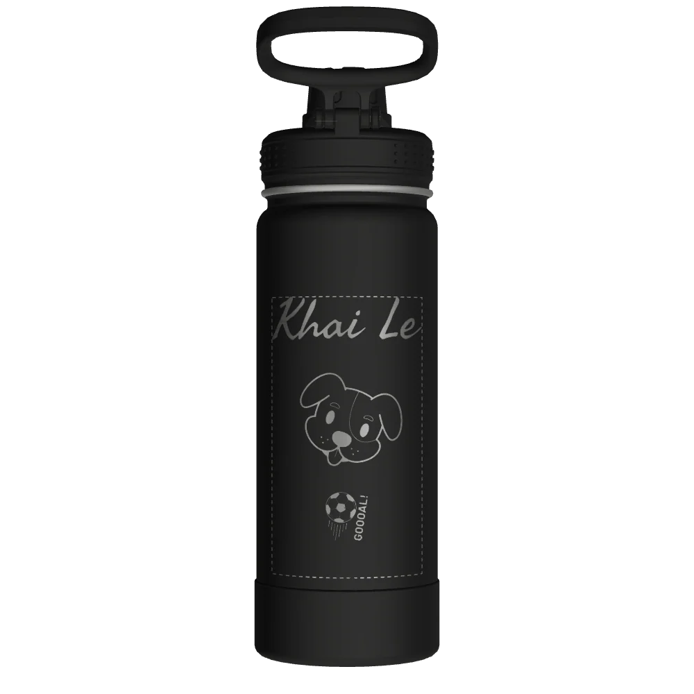 Takeya Actives Water Bottle With Spout Lid - 18oz Onyx - Model 51060-TAKEYA-ACTIVES-WATER-BOTTLE-WITH-SPOUT-LID-CUSTOMIZED-378-18OZ-ONYX