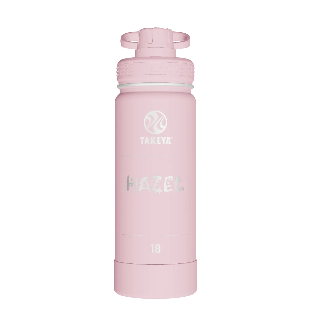 Takeya Actives Water Bottle With Spout Lid - 18oz Blush - Model 51079-TAKEYA-ACTIVES-WATER-BOTTLE-WITH-SPOUT-LID-CUSTOMIZED-247-18OZ-BLUSH