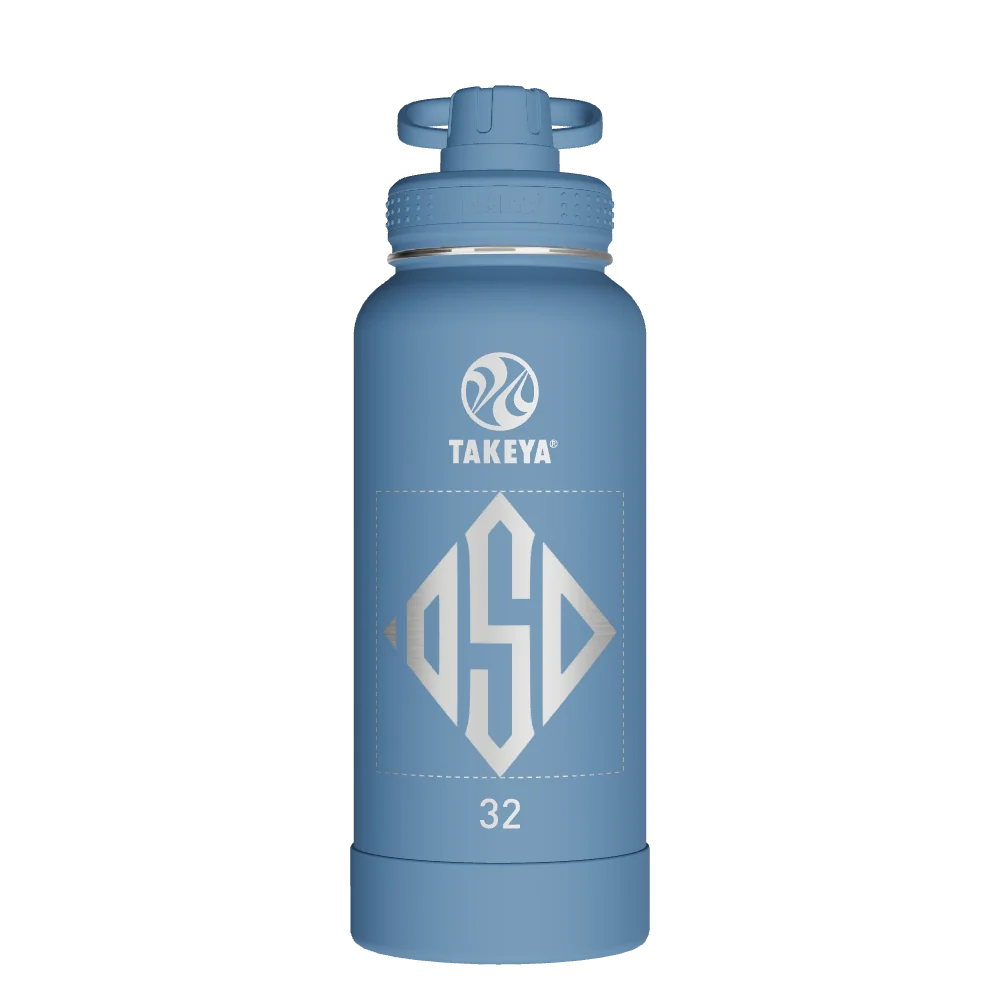 Takeya Actives Water Bottle With Spout Lid - 32oz Bluestone - Model 51252-TAKEYA-ACTIVES-WATER-BOTTLE-WITH-SPOUT-LID-CUSTOMIZED-439-32OZ-BLUESTONE