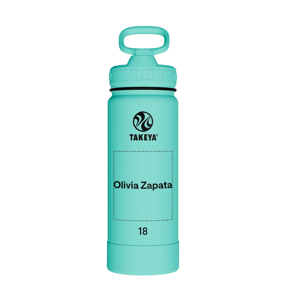 Takeya Actives Water Bottle With Straw Lid - 18oz Teal - Model 51203-TAKEYA-ACTIVES-WATER-BOTTLE-WITH-STRAW-LID-CUSTOMIZED-113-18OZ-TEAL