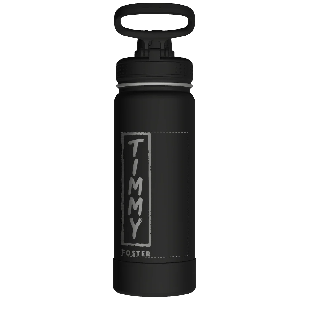 Takeya Actives Water Bottle With Spout Lid - 18oz Onyx - Model 51060-TAKEYA-ACTIVES-WATER-BOTTLE-WITH-SPOUT-LID-CUSTOMIZED-308-18OZ-ONYX