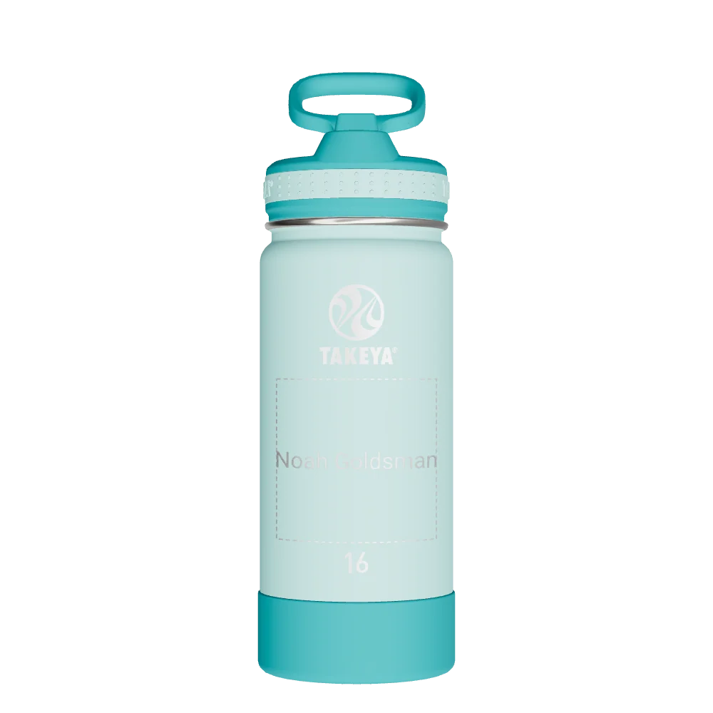 Takeya Actives Kids Water Bottle With Straw Lid - 16oz Surfer/Lagoon - Model 52400-TAKEYA-ACTIVES-KIDS-WATER-BOTTLE-WITH-STRAW-LID-CUSTOMIZED-65-16OZ-SURFER-LAGOON