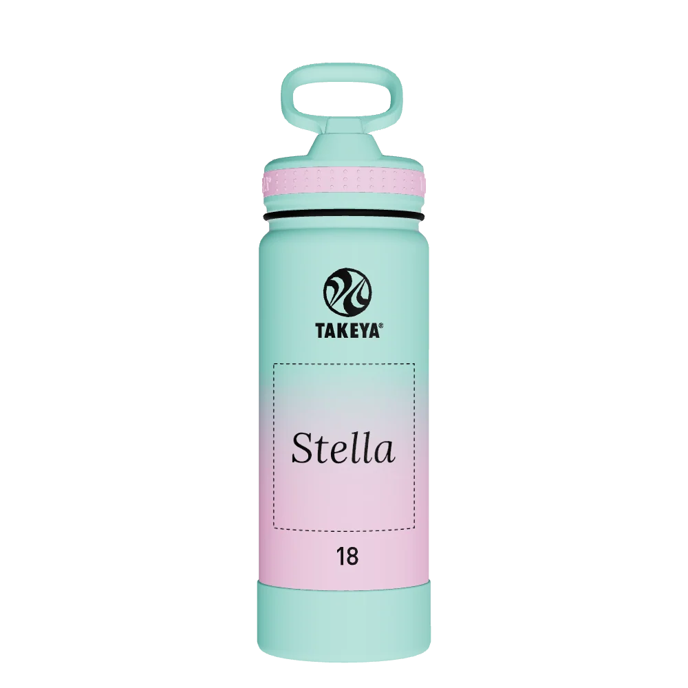Takeya Actives Water Bottle With Straw Lid - 18oz Ombre Dream - Model 51392-TAKEYA-ACTIVES-WATER-BOTTLE-WITH-STRAW-LID-CUSTOMIZED-103-18OZ-OMBRE-DREAM