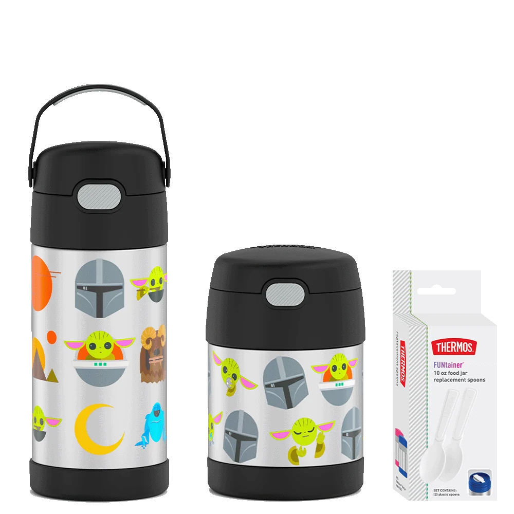 THERMOS Mandalorian 12oz FUNtainer® Water Bottle & 10oz Food Jar Bundle