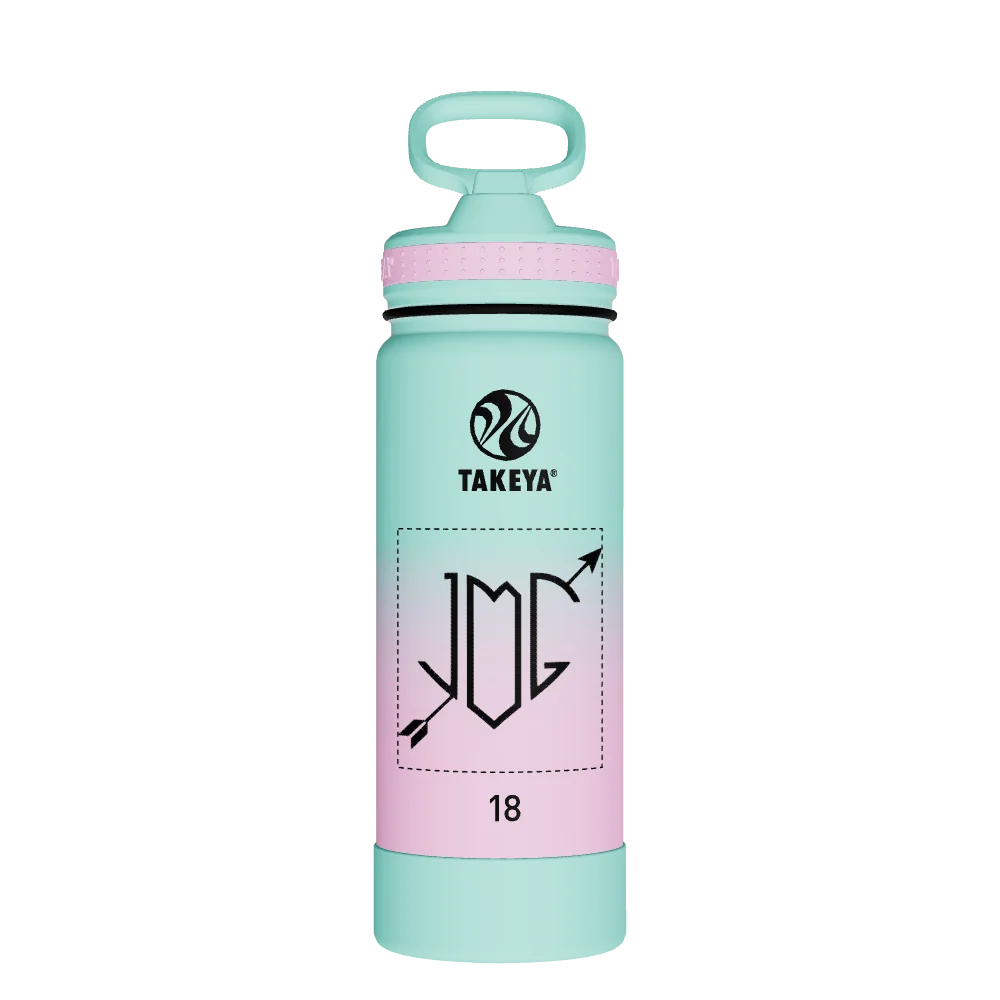 Takeya Actives Water Bottle With Straw Lid - 18oz Ombre Dream - Model 51392-TAKEYA-ACTIVES-WATER-BOTTLE-WITH-STRAW-LID-CUSTOMIZED-92-18OZ-OMBRE-DREAM