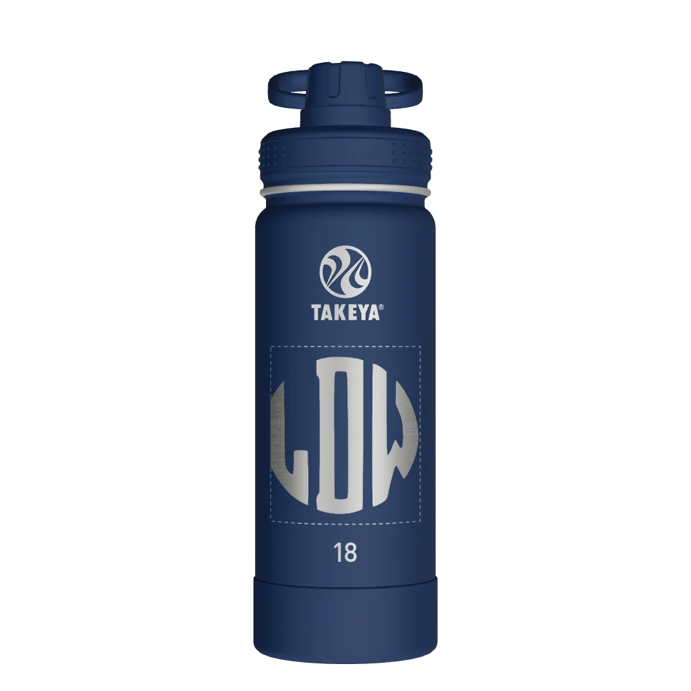 Takeya Actives Water Bottle With Spout Lid - 18oz Midnight - Model 51064-TAKEYA-ACTIVES-WATER-BOTTLE-WITH-SPOUT-LID-CUSTOMIZED-319-18OZ-MIDNIGHT