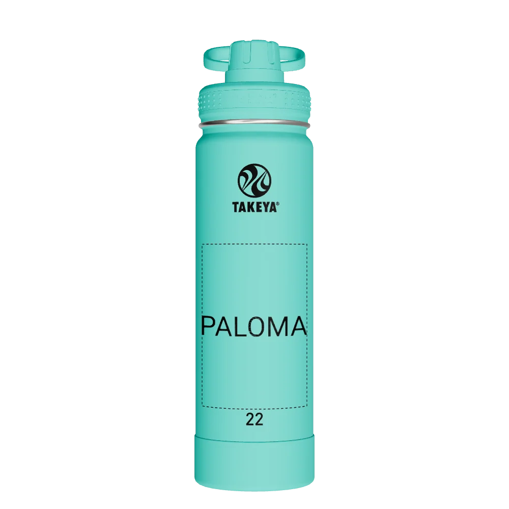Takeya Actives Water Bottle With Spout Lid - 22oz Teal - Model 50301-TAKEYA-ACTIVES-WATER-BOTTLE-WITH-SPOUT-LID-CUSTOMIZED-294-22OZ-TEAL