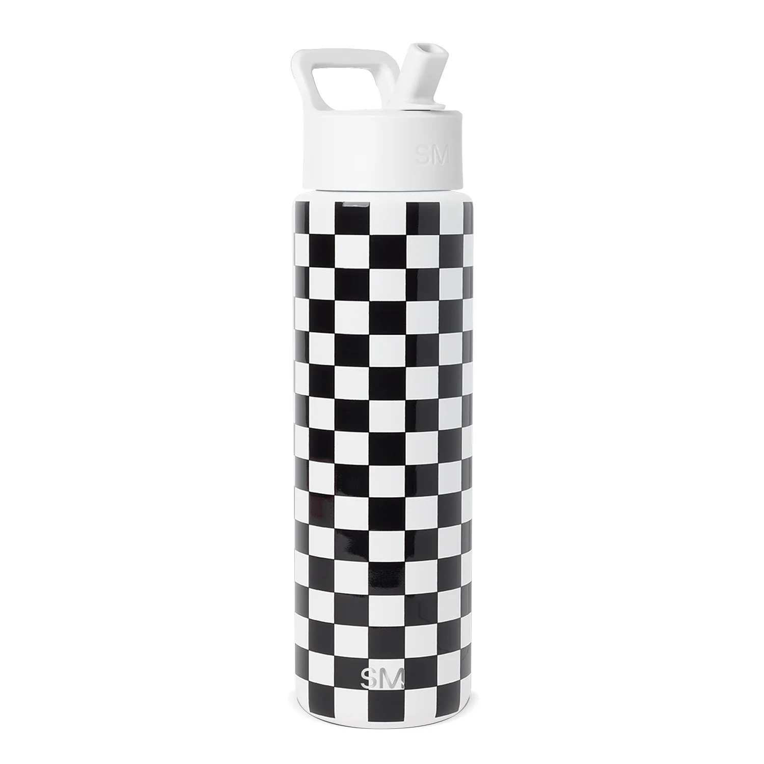 Simple Modern Summit Water Bottle with Straw Lid - 30oz Black and White Checkmate