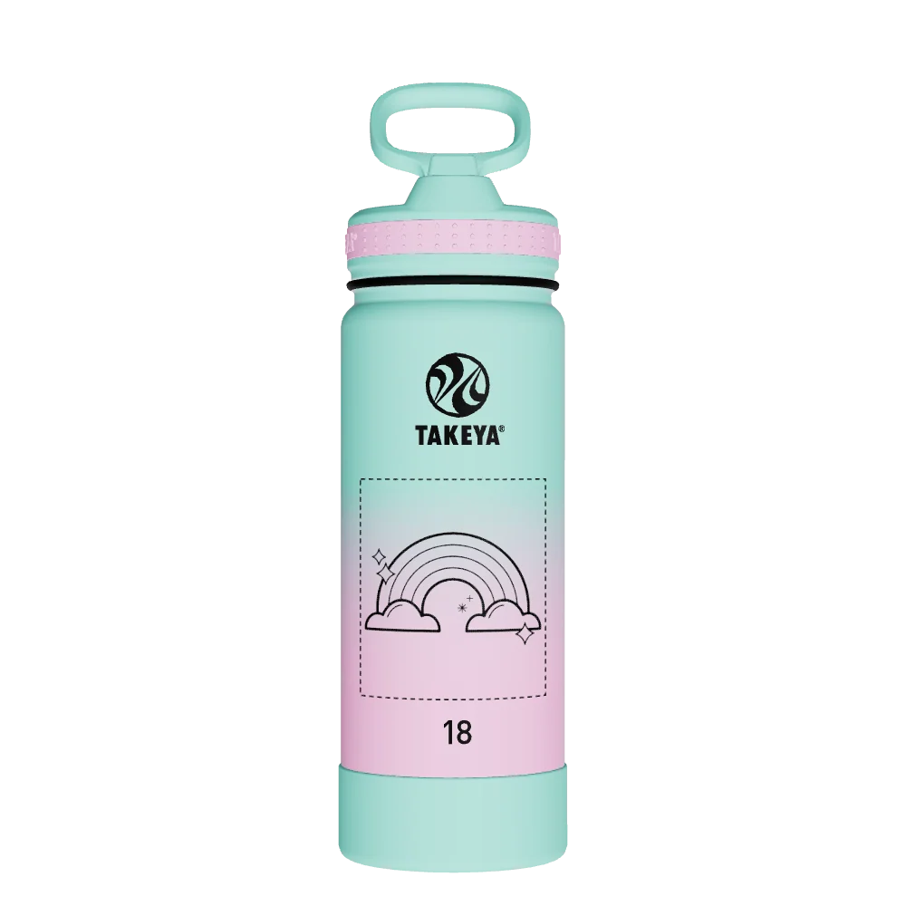 Takeya Actives Water Bottle With Straw Lid - 18oz Ombre Dream - Model 51392-TAKEYA-ACTIVES-WATER-BOTTLE-WITH-STRAW-LID-CUSTOMIZED-164-18OZ-OMBRE-DREAM