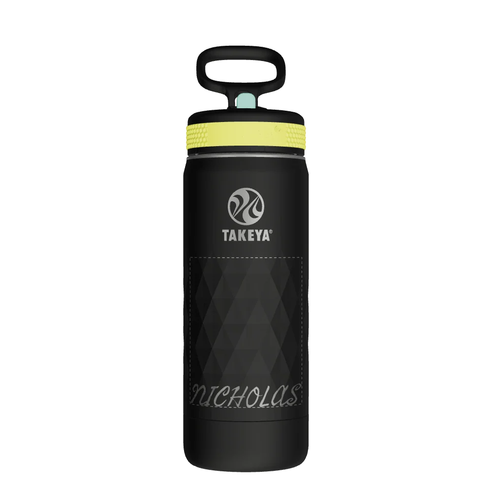 Takeya Kids Sport Water Bottle With Straw Lid - 18oz Night Glow - Model 51893-TAKEYA-KIDS-SPORT-WATER-BOTTLE-WITH-STRAW-LID-CUSTOMIZED-23-18OZ-NIGHT-GLOW