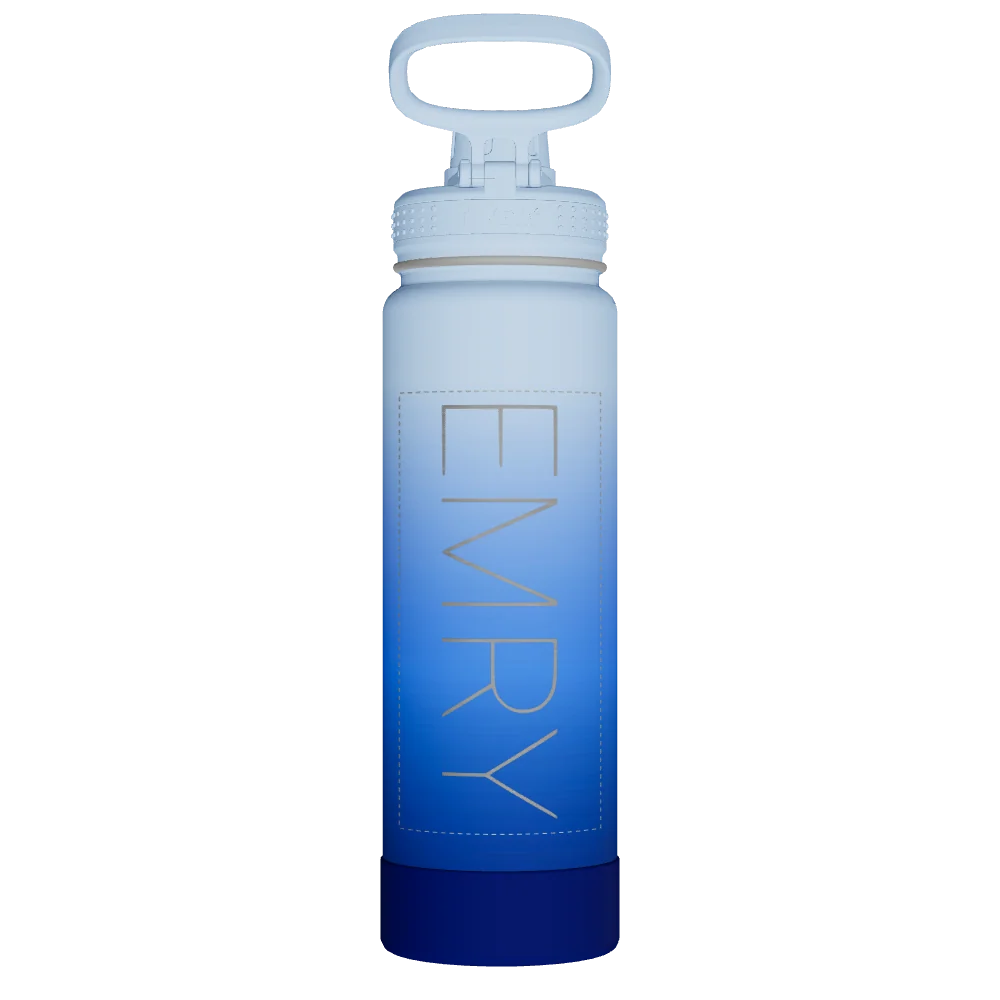 Takeya Actives Water Bottle With Spout Lid - 24oz Pacific Blue - Model 51396-TAKEYA-ACTIVES-WATER-BOTTLE-WITH-SPOUT-LID-CUSTOMIZED-419-24OZ-PACIFIC-BLUE