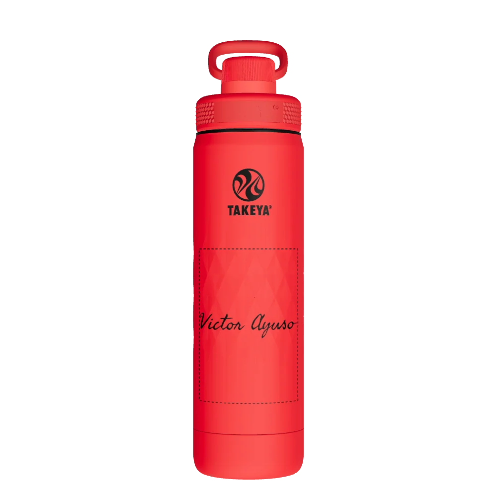 Takeya Sport Water Bottle - 22oz Crimson Spout - Model 51317-TAKEYA-SPORT-WATER-BOTTLE-CUSTOMIZED-28-22OZ-CRIMSON-SPOUT