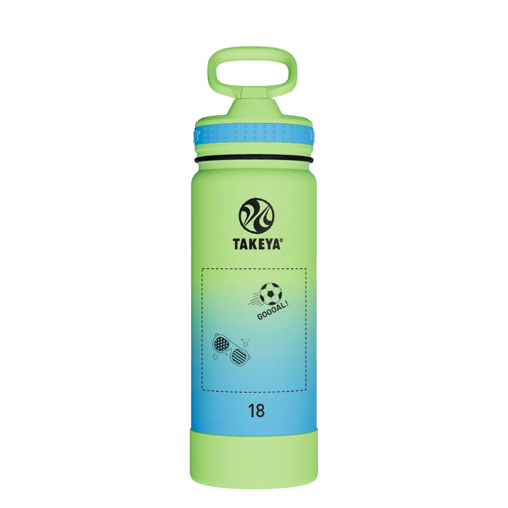 Takeya Actives Water Bottle With Straw Lid - 18oz Ombre Excitement - Model 51394-TAKEYA-ACTIVES-WATER-BOTTLE-WITH-STRAW-LID-CUSTOMIZED-67-18OZ-OMBRE-EXCITEMENT