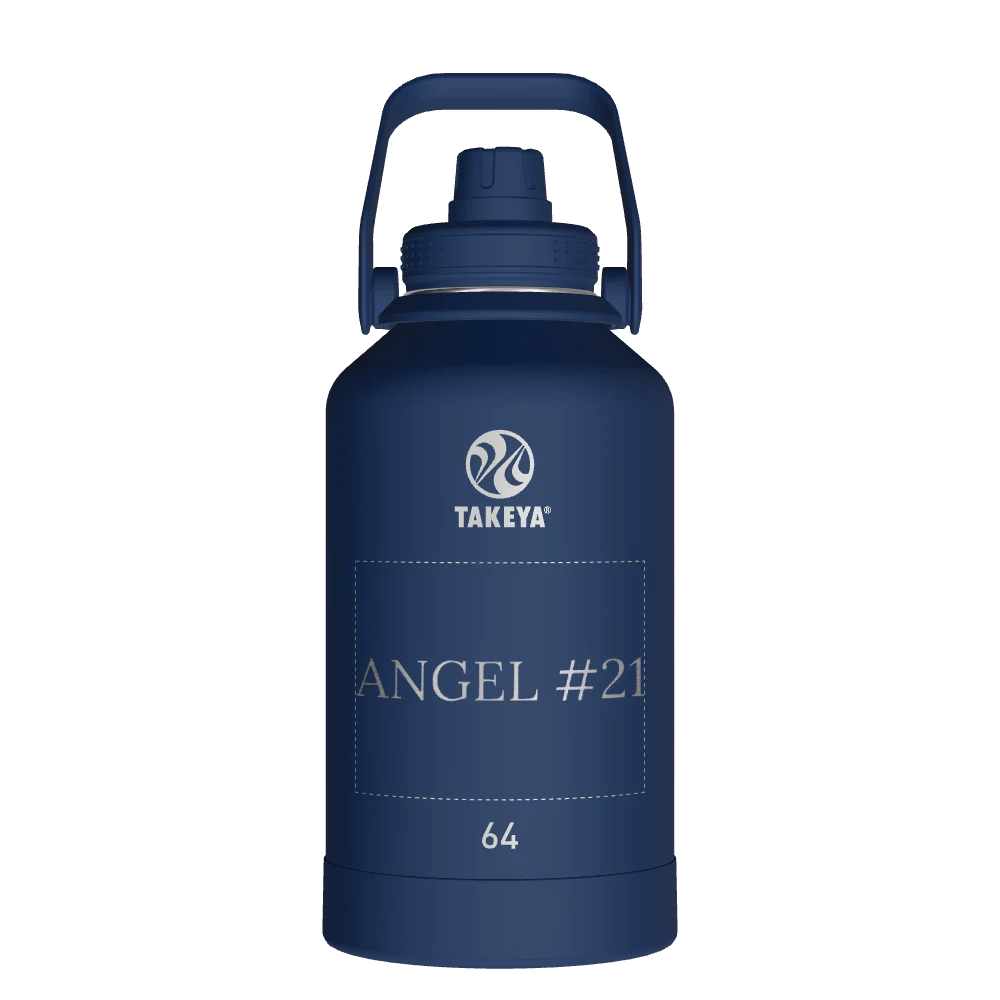 Takeya Actives Water Bottle With Spout Lid - 64oz Midnight - Model 51114-TAKEYA-ACTIVES-WATER-BOTTLE-WITH-SPOUT-LID-CUSTOMIZED-83-64OZ-MIDNIGHT