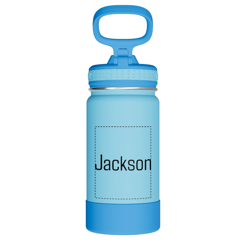 Takeya Actives Kids Water Bottle With Straw Lid - 14oz Atlantic/SailBlue - Model 50314-TAKEYA-ACTIVES-KIDS-WATER-BOTTLE-WITH-STRAW-LID-CUSTOMIZED-4-14OZ-ATLANTIC-SAILBLUE
