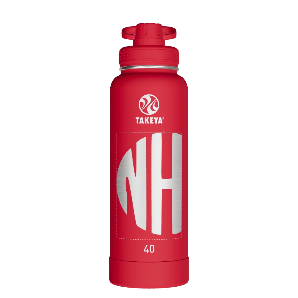Takeya Actives Water Bottle With Spout Lid - 40oz Watermelon - Model 51005-TAKEYA-ACTIVES-WATER-BOTTLE-WITH-SPOUT-LID-CUSTOMIZED-344-40OZ-WATERMELON