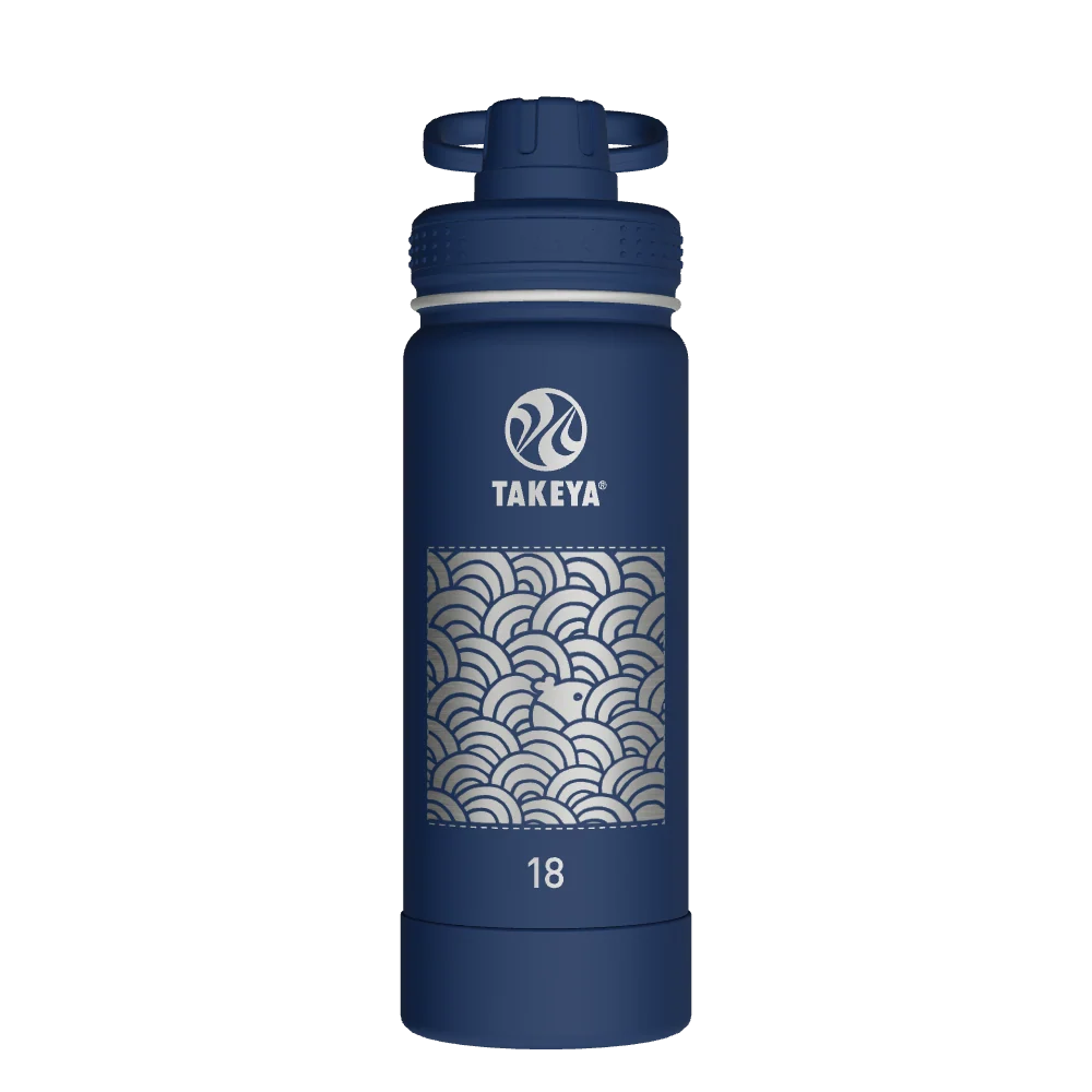 Takeya Actives Water Bottle With Spout Lid - 18oz Midnight - Model 51064-TAKEYA-ACTIVES-WATER-BOTTLE-WITH-SPOUT-LID-CUSTOMIZED-262-18OZ-MIDNIGHT