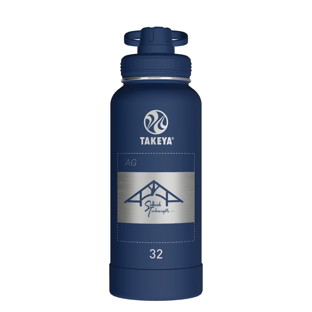 Takeya Actives Water Bottle With Spout Lid - 32oz Midnight - Model 51024-TAKEYA-ACTIVES-WATER-BOTTLE-WITH-SPOUT-LID-CUSTOMIZED-356-32OZ-MIDNIGHT